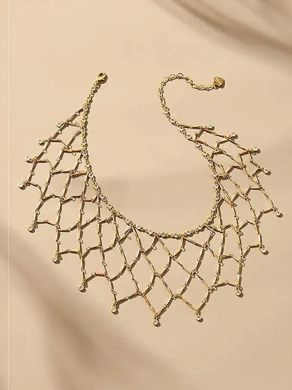 Anthropologie Nakamol Webbed Choker Necklace in Gold